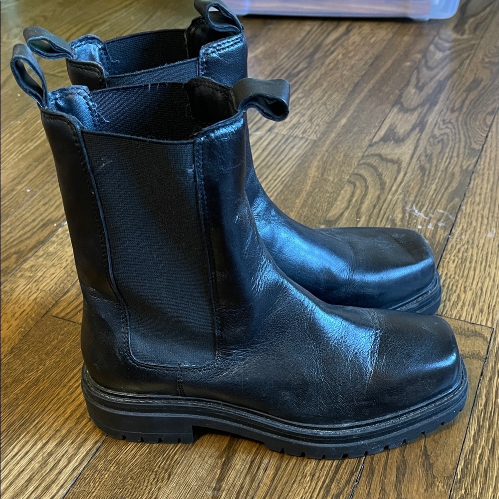 Black Leather NA-KD Boots size 37